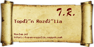 Topán Rozália névjegykártya